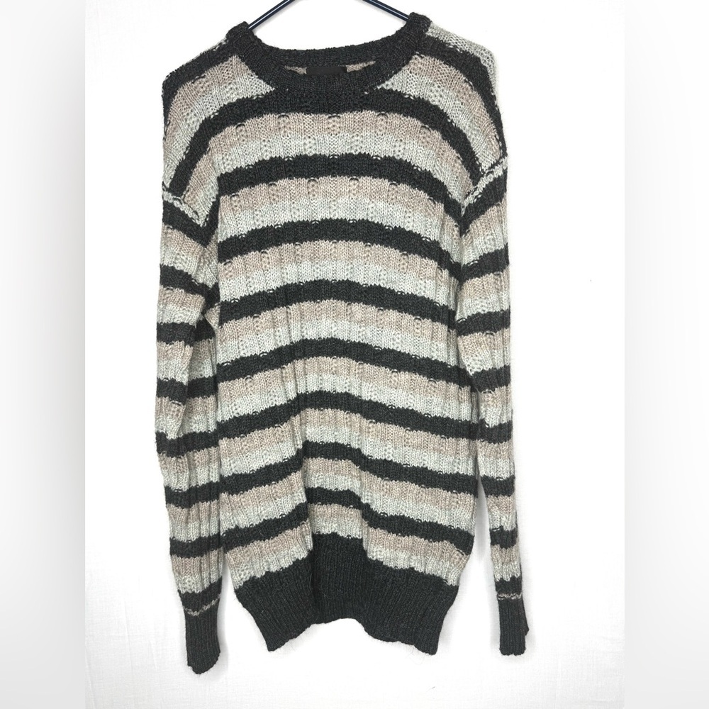 Howlin Mens 100% Pure Wool Ireland Striped Cable‎ Knit New England Fisherman